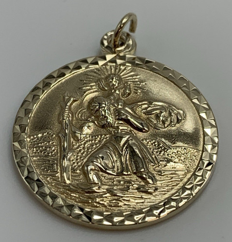 9ct gold round - st., christopher