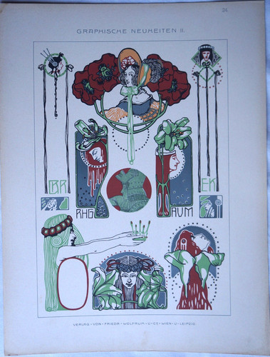Lithograph art nouveau graphic - art,