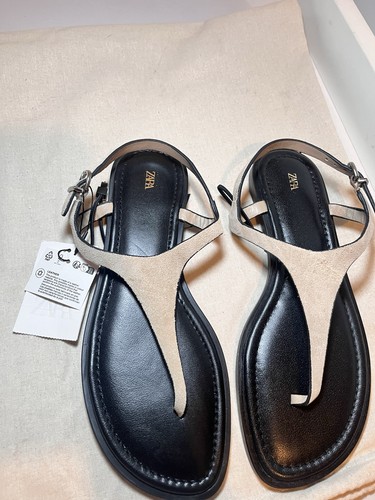 Zara leather sandal size - leather,
