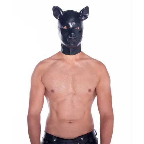 Latex pig hood - pig, fetish