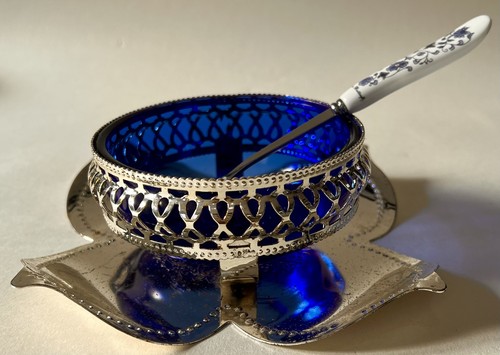 Cobalt blue glass - blue, chrome