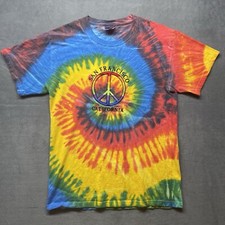 Hanes Heavyweight Tie Dye T Shirt Peace Sign San Francisco CA Embroidered Medium