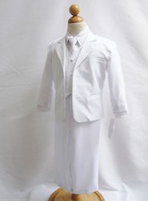 Boys WHITE formal 5pc suit for