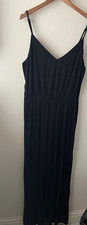 F&F Jumpsuit Size 14 Black Glitter Sleeveless Wide Leg Party Occasion