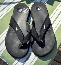 Mens Size 7 / Womens Sz 8 NIKE CELSO Thong Sandals Flip Flops Black READ