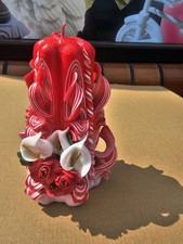 hand carved candle 13 cm 