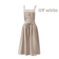 Apron Cotton Linen Crossover Pinafore Dress Home Cooking Kitchen Painting
