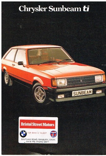 Chrysler sunbeam original - chrysler,