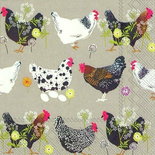 Spatter hens linen - hens,