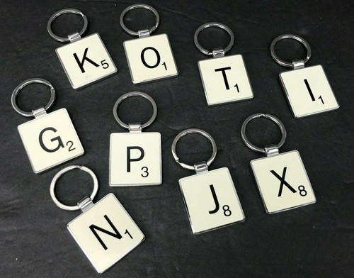 Scrabble tile keychain - scrabble,