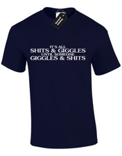 SHITS AND GIGGLES MENS T SHIRT FUNNY DESIGN JOKE COMEDY TOP S - 5XL