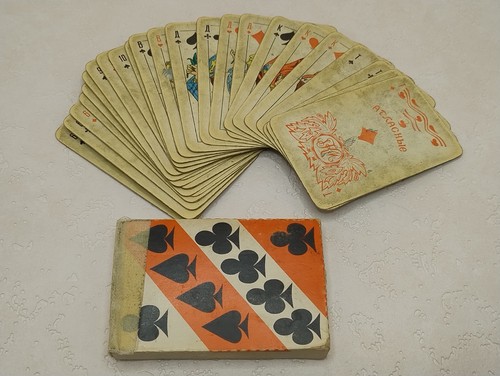 Vintage soviet playing cards - vintage,