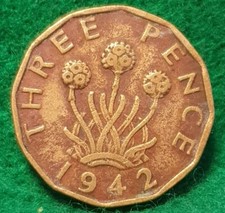 1942 George VI Three Pence