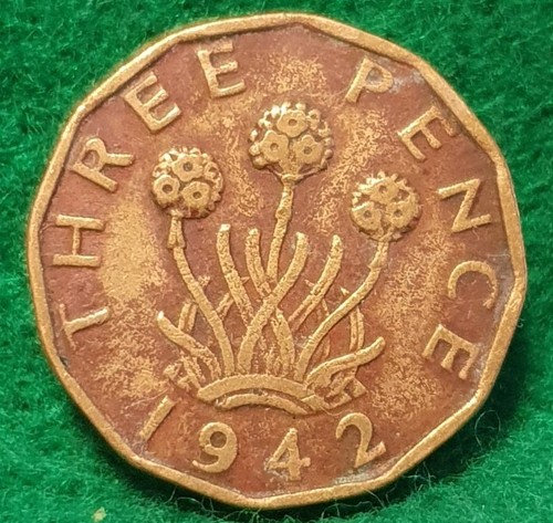 1942 george three pence - george, vi