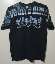 Vintage 90s Gauley River Tie Dye Native Masked Skeleton Tiki Dancers T-Shirt L