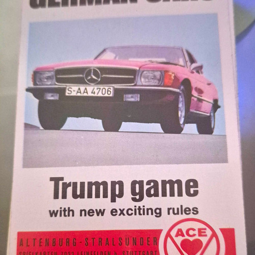 Ace trump game card - ace, cars