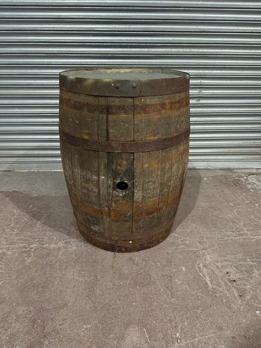 Large vintage wooden barrel - wooden,