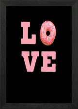 Donuts Love Heart Love Framed