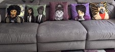 Five Used Pets Rock Cushions - Super Soft Velour 35 x 35cm Dog and Cat theme.