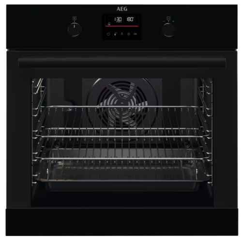 Black built oven - black,