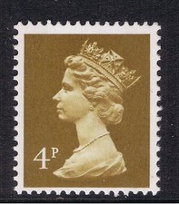 GB SG X861EG X861G MNH Machin Definitive Stamp 4p Ochre-Brown 2B GUM ARABIC