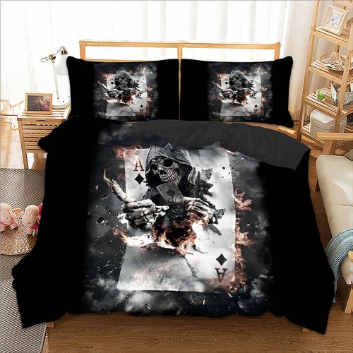 Skull duvet quilt cover set - skull,
