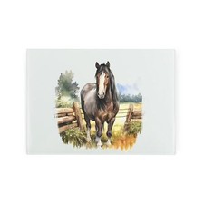 Shire Horse Farmhouse Kitchen Gift - Countryside Field Fence Glass Worktop Saver
