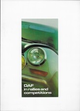 1970 DAF car leaflet: DAF cars (DAF 33, 44 & 55) in rallies and competitions