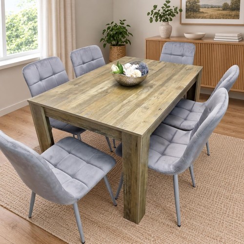 Dining table and chairs - table,