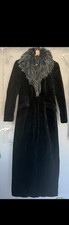 Vintage Boho fur velvet jacket Afghan Penny Lane Black Coat  Halloween 