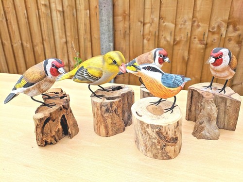 Hand carved painted - painted, goldfinch