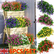 6X Artificial Flowers Fake Flowers Out/Indoor For Garden Porch Window Box Plants