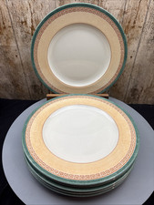 Set Of 6 x 27.5cm Crown Ducal Ware - Greek Key Pattern Earthenware Dinner Plates