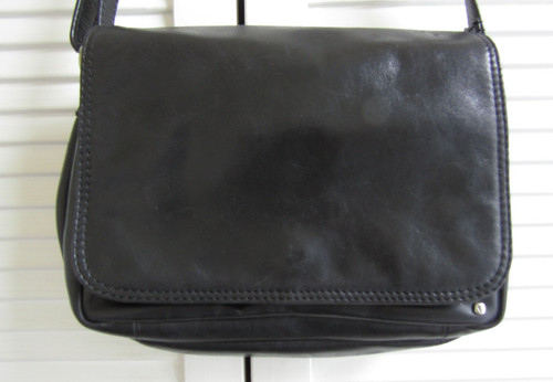 Tula black leather crossbody - black,