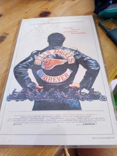 VINTAGE POSTER FOR FILM HELLS ANGELS FOREVER SIGNED SANDY ALEXANDER PRODUCER