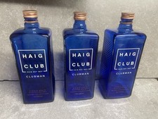 Haig Club Clubman Whisky Empty Blue Glass Bottle 1 Litre Upcycling X3 Crafting