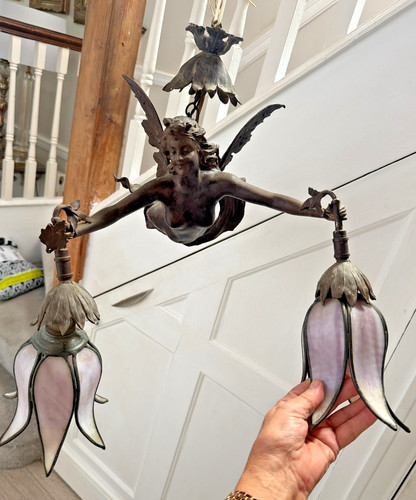 Large antique fairy flying - antique,