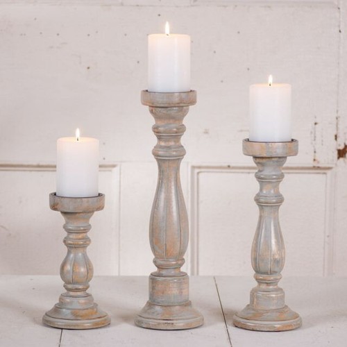 Set carved wooden pillar - set,