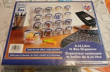 REALLY USEFUL BOX 16 x 0.14 LITRE ORGANISER BOXES LIDDED + HANDLES