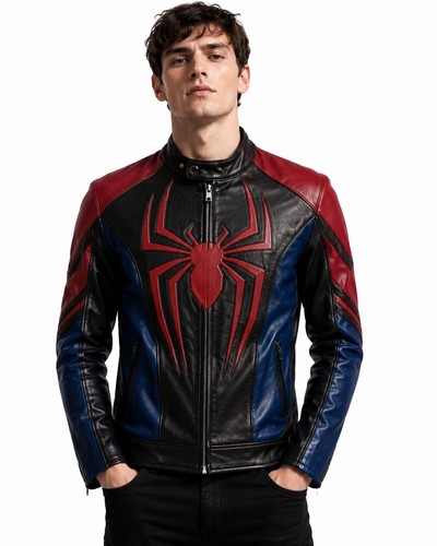 Spider man leather jacket - spider-man,