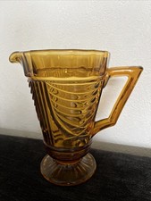 Vintage Art Deco Amber Glass Jug