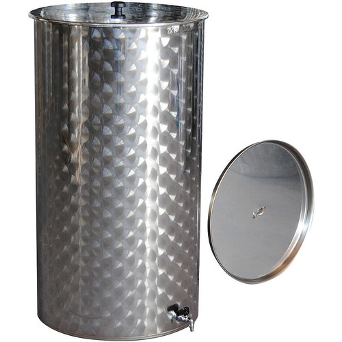 Stainless steel tank with oil - steel,