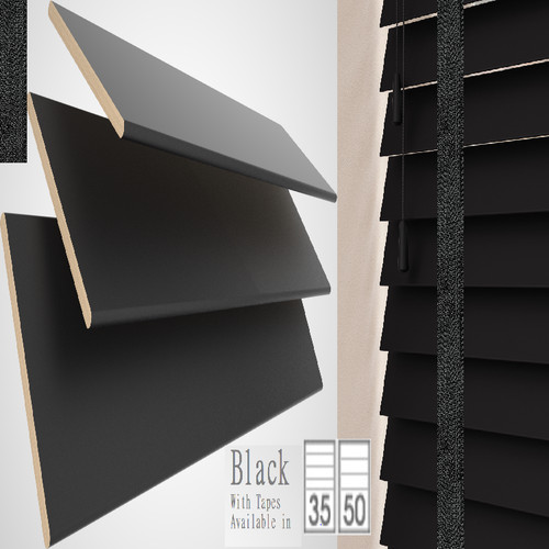 Black wooden venetian blinds - wooden,