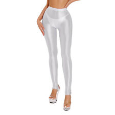 Womens Glossy Shiny High Waist Yoga Pants Training Dance Sports Stirrup Leggings