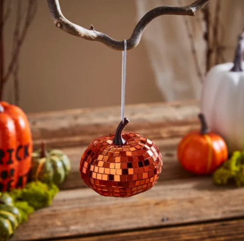 Silver mosaic disco pumpkin - mosaic,