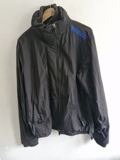 Superdry Windcheater Xl Womens Black Blue Triple Zip 42 Chest Jacket Warm