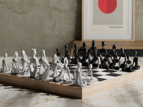 Modern minimalist chess set - modern,