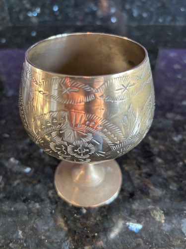 Vintage brass goblet - vintage, with