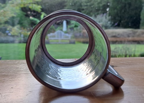 Unusual antique pewter tankard - antique,