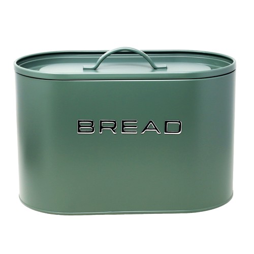 Bread bin sage green metal - bin,